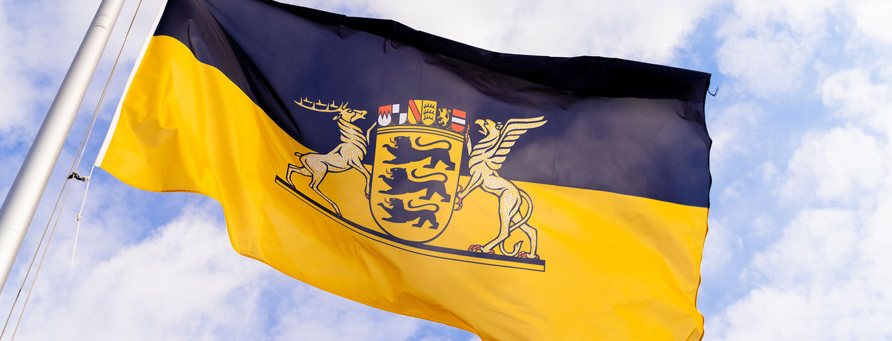 Die Landesfahne von Baden-Württemberg